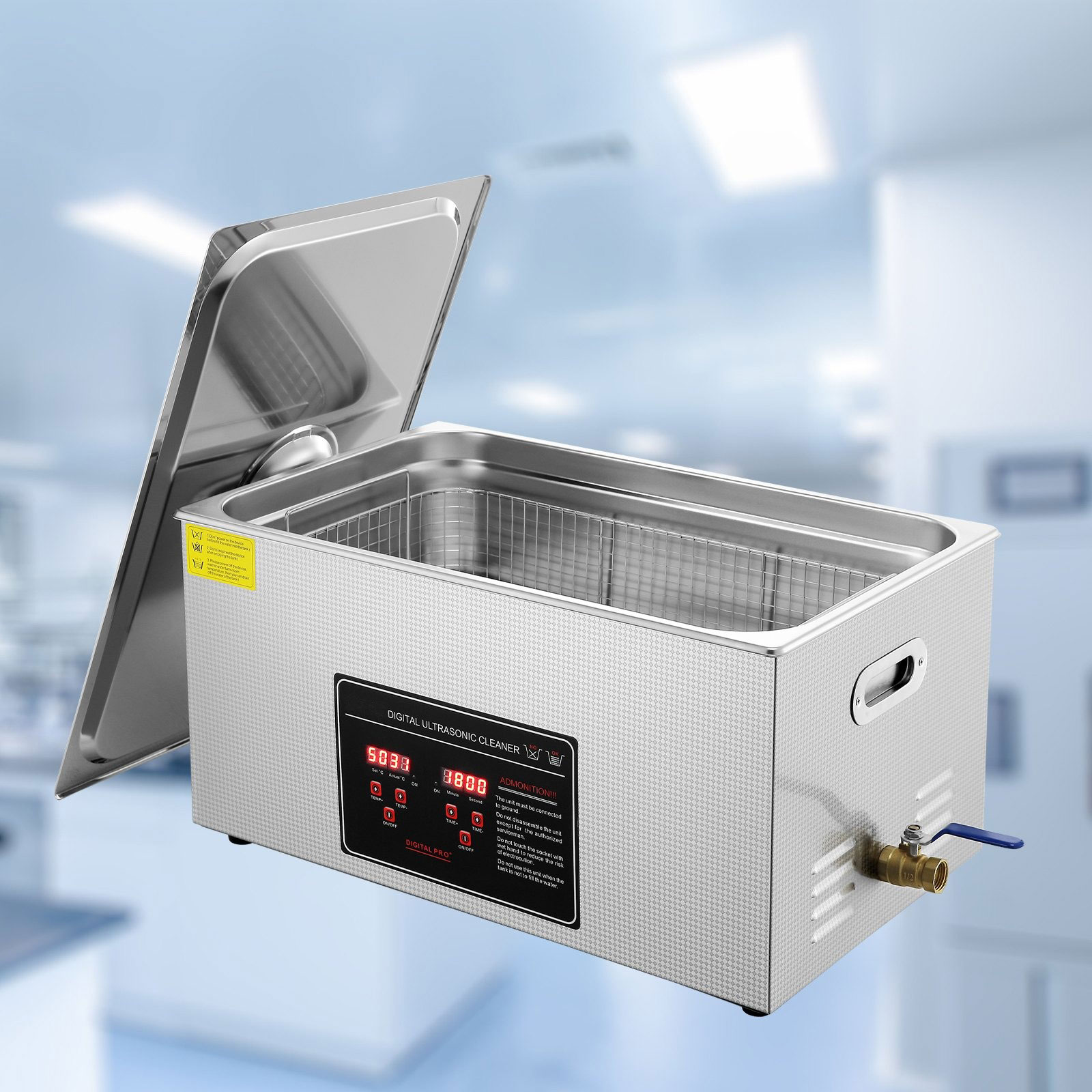 Relioworks 22L Ultrasonic Cleaner 480W – With Digital Timer and Heater, LED Display, 30-Min Timer for Jewelry & Dental Tools - Image 9