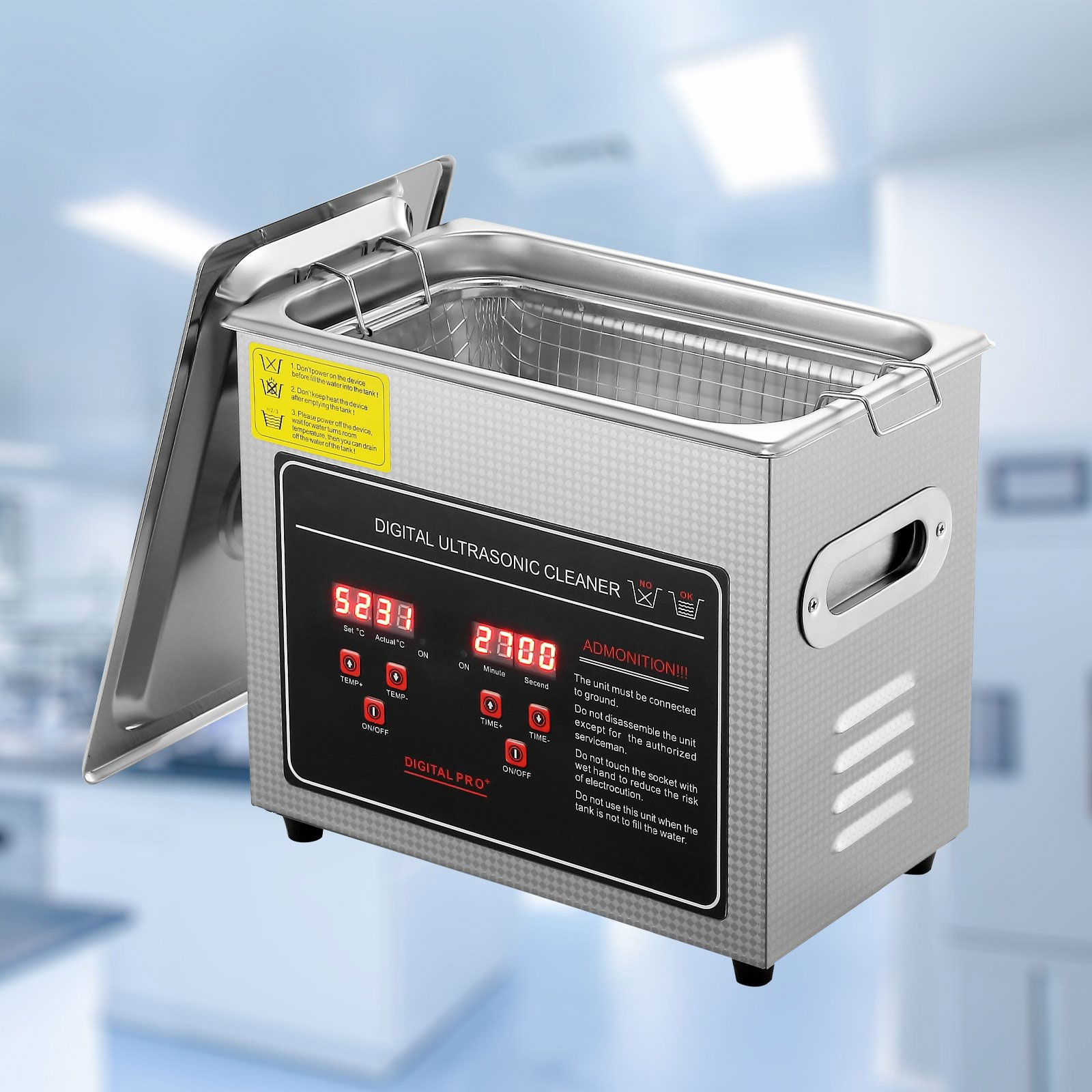 Relioworks 3L Ultrasonic Cleaner 120W – With Digital Timer and Heater, LED Display, 30-Min Timer for Jewelry & Dental Tools - Image 8