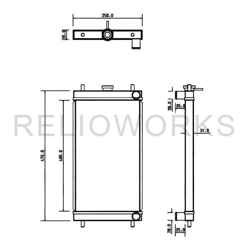 Relioworks Water Tank Engine Radiator 3F1007063 – For Komatsu PC20R-8, PC27R-8 - Image 2