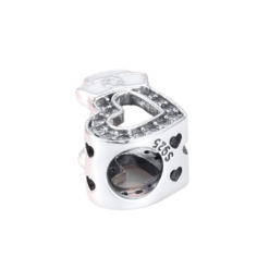 Alternative view of Nurse Halo Heart Charm 925 Sterling Silver