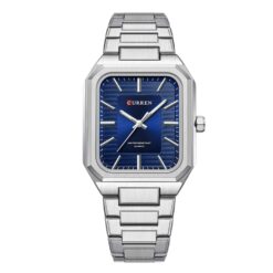 Men's Analog Watch - Stainless Steel Strap, Rectangular Hardlex Crystal, Luminous Hands, Water Resistant