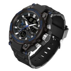 Anadigi Sport Men's Watch 43mm - Rubber Strap, Water Resistant, Stopwatch