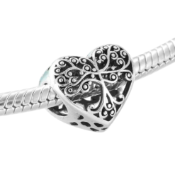 Alternative view of Heart Family Tree Charm 925 Sterling Silver