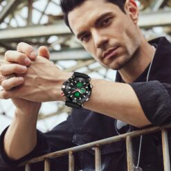 Alternative view of Premium Analog-Digital Chronograph Men's Watch – Steel Bracelet, Full Calendar & Backlight | 3 Color Finishes