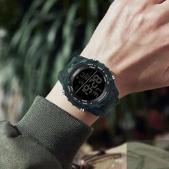 Alternative view of Men's Digital Watch - Silicone Strap, 49mm LED Display, Stopwatch, Alarm, Water Resistant