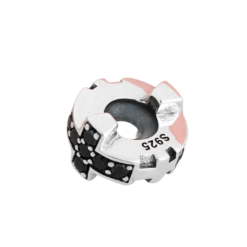Alternative view of Elegant Black Cross Spacer Charm 925 Sterling Silver