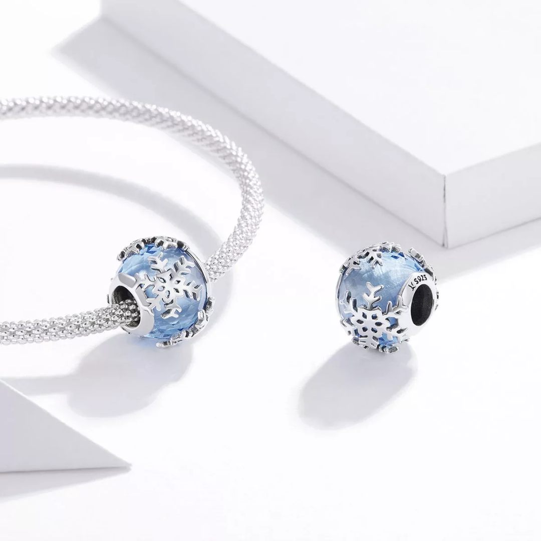 Icy Snow Globe Charm 925 Sterling Silver - Image 2