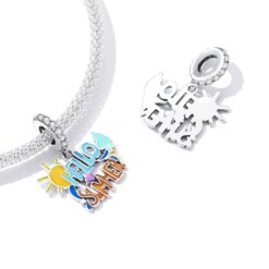 Alternative view of Hello Summer Enamel Charm 925 Sterling Silver