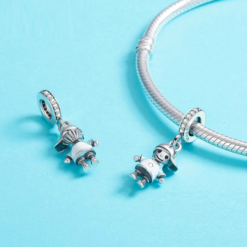 Alternative view of Little Boy Enamel Charm 925 Sterling Silver