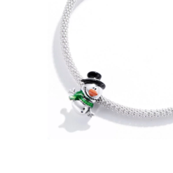 Alternative view of Colorful Snowman Charm 925 Sterling Silver