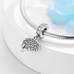 Alternative view of Brain Charm 925 Sterling Silver
