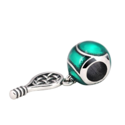 Alternative view of Tennis Racket Charm 925 Sterling Silver