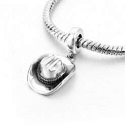 Alternative view of Cowboy Hat Dangle Charm 925 Sterling Silver