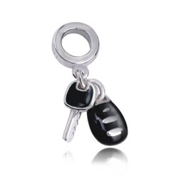 Alternative view of Enamel Car Keys Dangle Charm 925 Sterling Silver