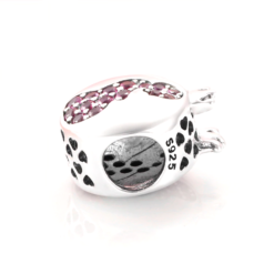 Alternative view of Pregnant Mom Pink Cubic Zirconia Crown Charm 925 Sterling Silver