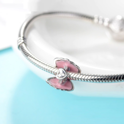 Alternative view of Pink Oyster Shell Engagement Ring Proposal Charm 925 Sterling Silver