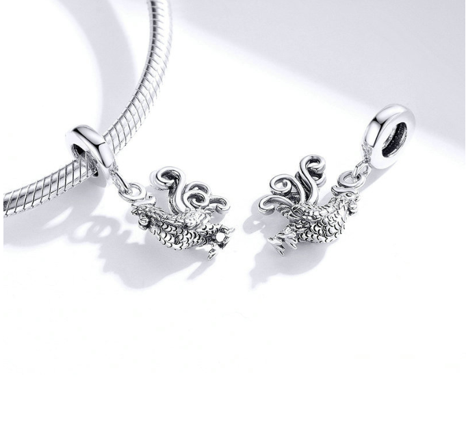 Rooster Dangle Charm 925 Sterling Silver - Image 4