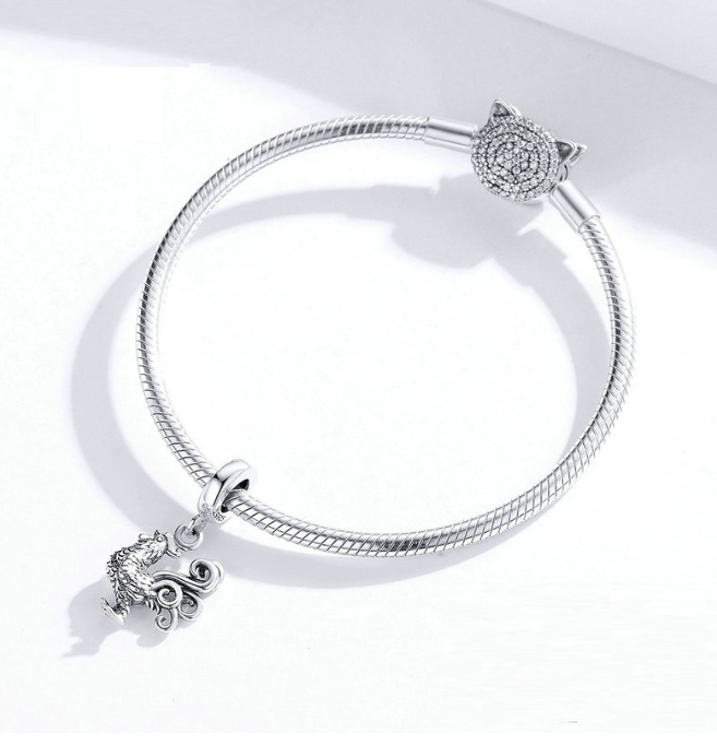 Rooster Dangle Charm 925 Sterling Silver - Image 3