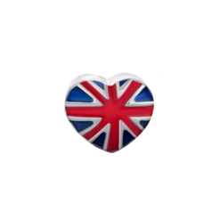 Alternative view of United Kingdom Flag Heart Bead