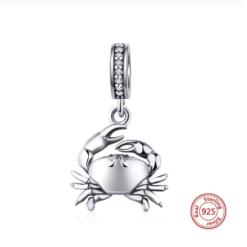 Alternative view of Crystal Crab Dangle Charm 925 Sterling Silver