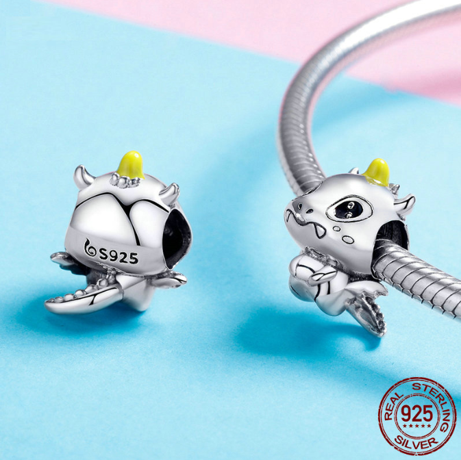 Baby Dragon Charm 925 Sterling Silver - Image 3